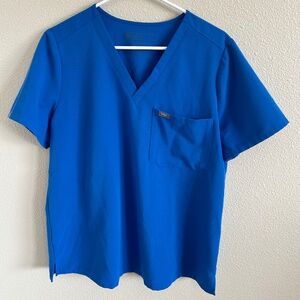 Royal Blue Set of Figs Scrubs size L Top and L TALL Zamora Joggers
